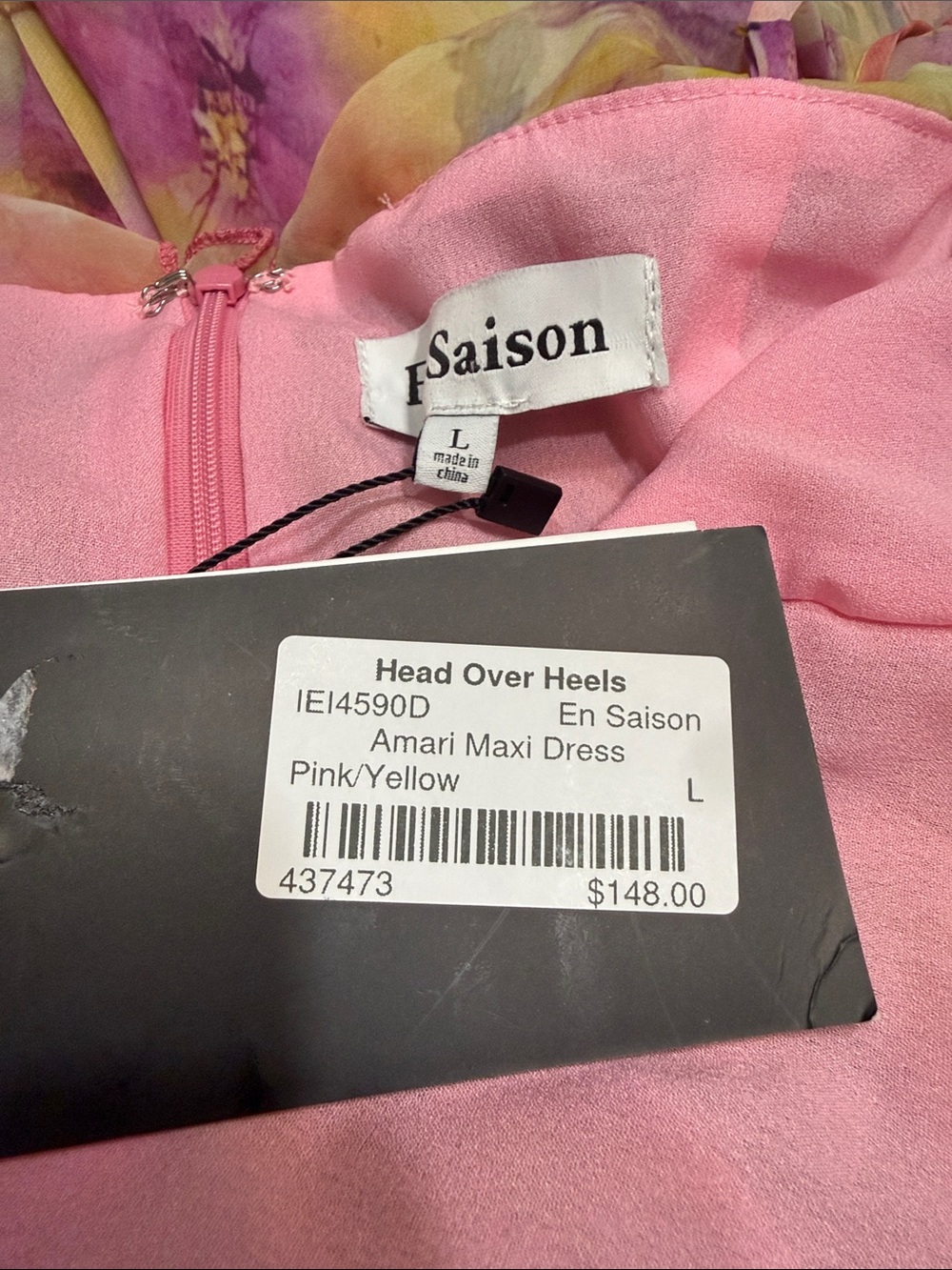 EN SAISON Amari Ruffle Chiffon Maxi Dress NWT - Picture 3 of 5
